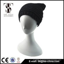 Design novo atacado de fuzzy homens com nervuras chapéu beanie inverno